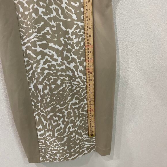 Calvin Klein dress tan animal print size 10 zipper back - Picture 4 of 9